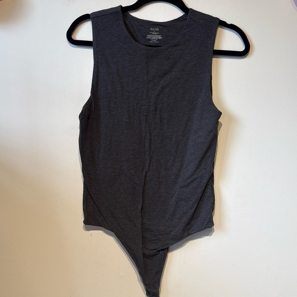 NUUDS grey tank bodysuit size large
